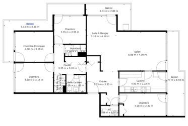 Spacious Apartment with Balconies in a Peaceful Residential Setting